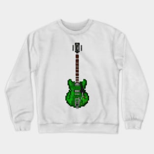 Tiled Pixel Memphis Green Guitar Upright Crewneck Sweatshirt